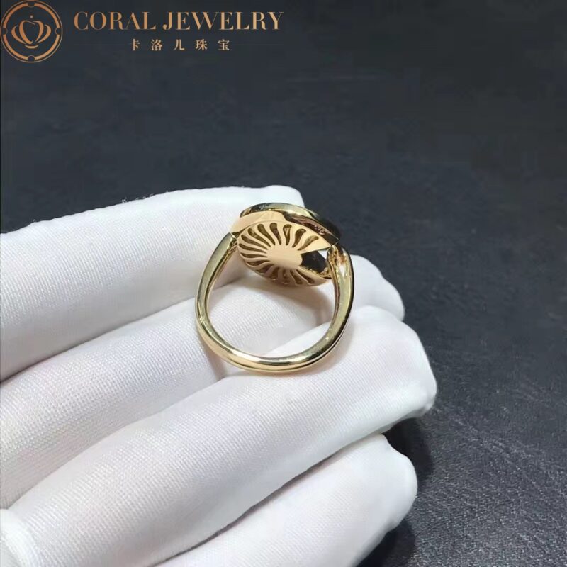 Cartier Amulette De Cartier Ring B4217100 with Guilloché Gold 6