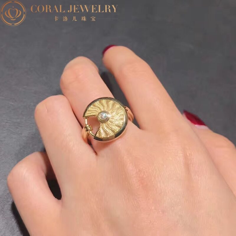 Cartier Amulette De Cartier Ring B4217100 with Guilloché Gold 3