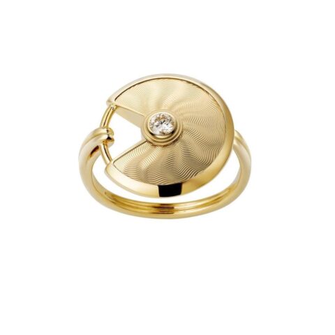 Cartier Amulette De Cartier Ring B4217100 with Guilloché Gold 1