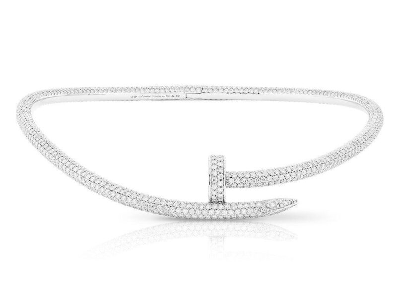 Cartier Juste un Clou Collar H7000221 Necklace Large Model White Gold Diamonds 4