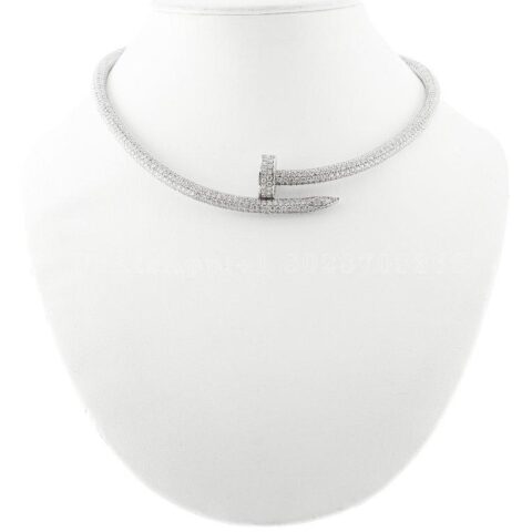 Cartier Juste un Clou Collar H7000221 Necklace Large Model White Gold Diamonds 2