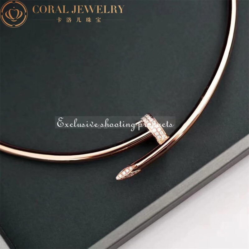 Cartier Juste un Clou Collar N7424268 Necklace Medium Model Rose Gold Diamonds 10