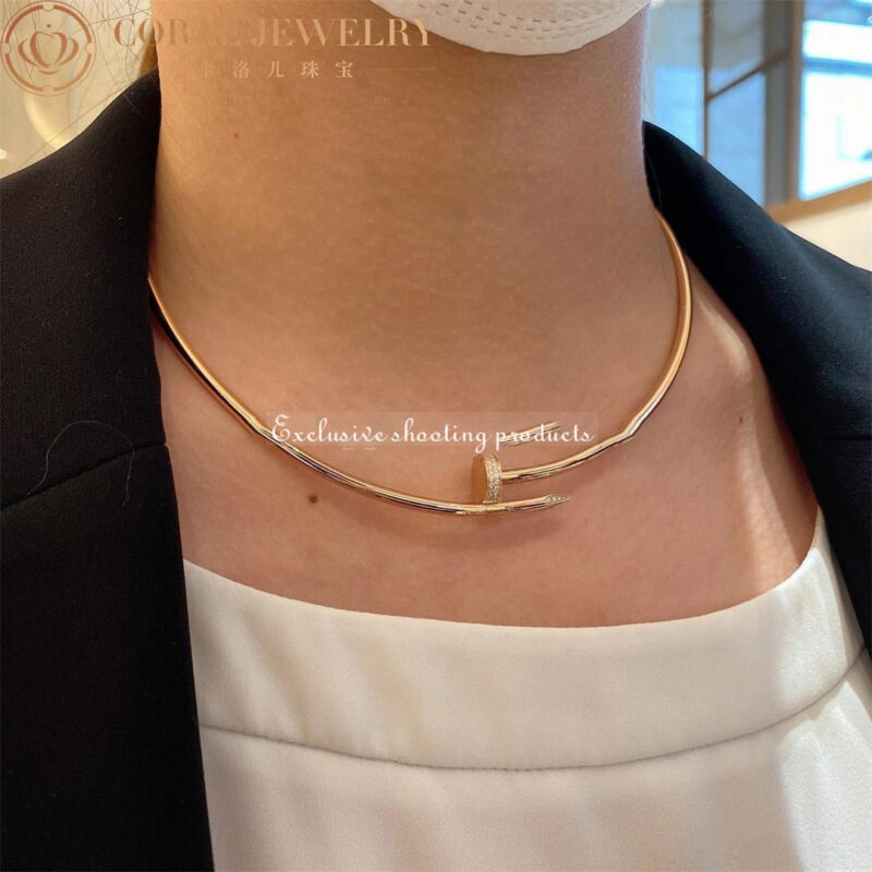 Cartier Juste un Clou Collar N7424419 Necklace Small Model Rose Gold Diamonds 3