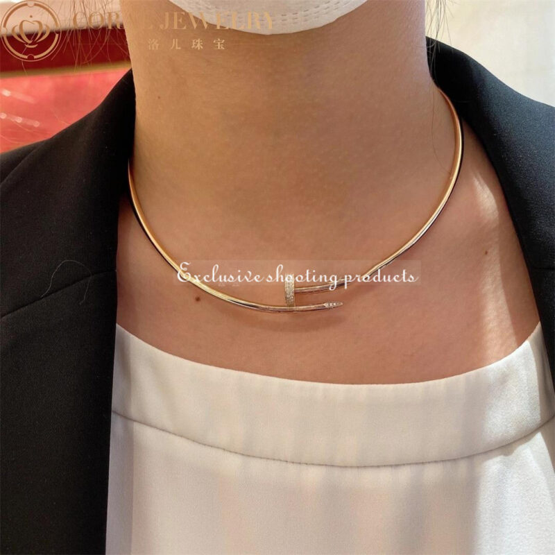 Cartier Juste un Clou Collar N7424419 Necklace Small Model Rose Gold Diamonds 2