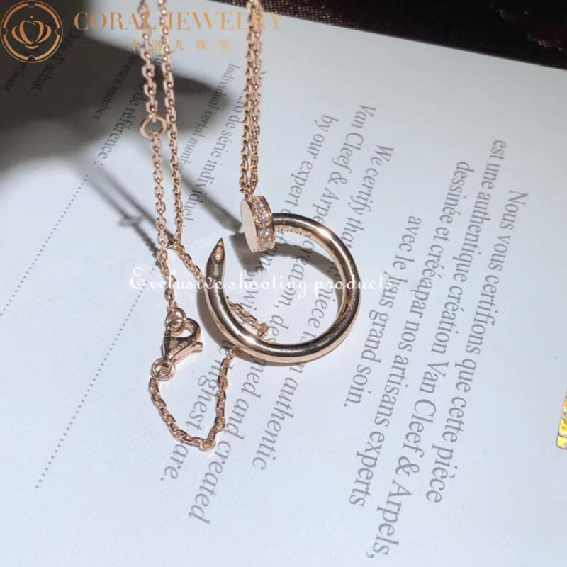 Cartier B7224513 Juste un Clou Necklace Rose Gold Diamonds 9