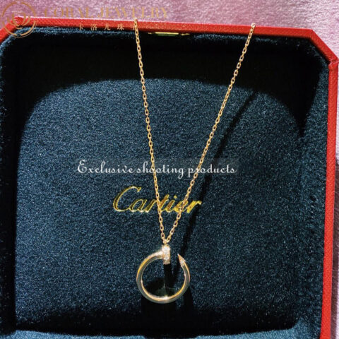 Cartier B7224513 Juste un Clou Necklace Rose Gold Diamonds 13