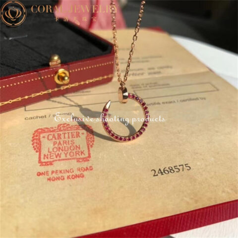Cartier Juste un Clou B7224778 Necklace Rose Gold Rubies 7