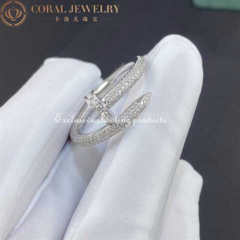 Cartier Juste un Clou Ring N4748700 White Gold Diamonds 11
