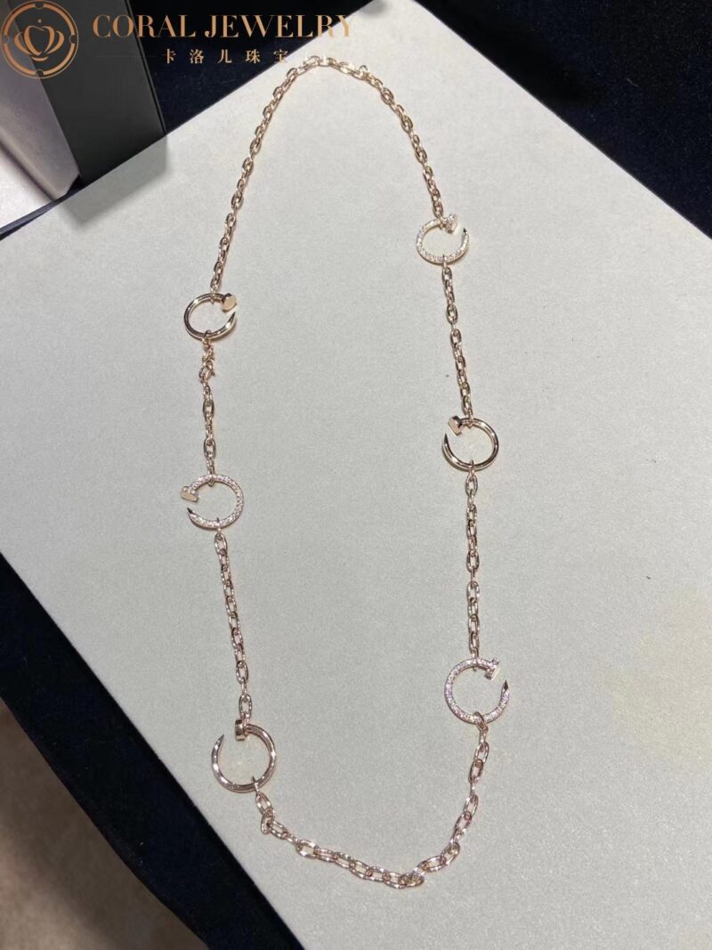 Cartier N7413400 Juste Un Clou Rose Gold Diamond Chain Necklace 6