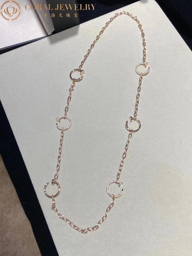 Cartier N7413400 Juste Un Clou Rose Gold Diamond Chain Necklace 5