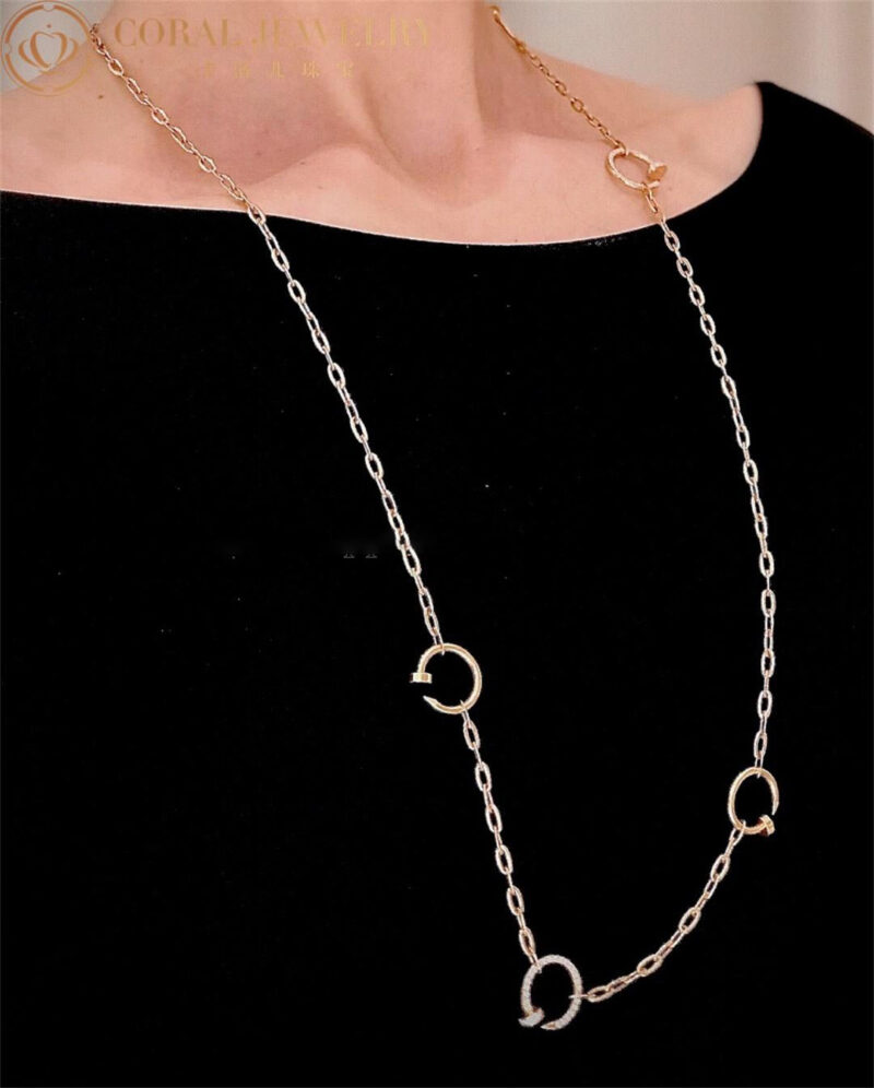 Cartier N7413400 Juste Un Clou Rose Gold Diamond Chain Necklace 3