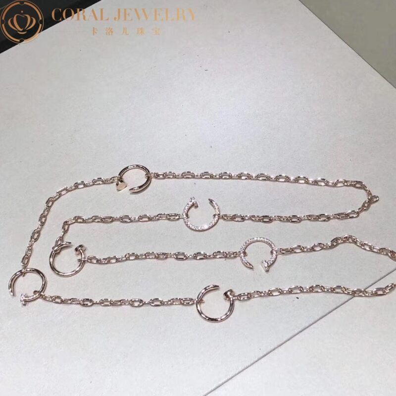 Cartier N7413400 Juste Un Clou Rose Gold Diamond Chain Necklace 11