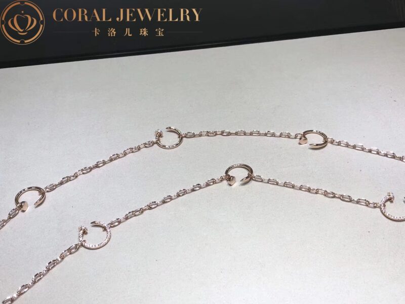 Cartier N7413400 Juste Un Clou Rose Gold Diamond Chain Necklace 9