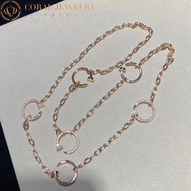 Cartier N7413400 Juste Un Clou Rose Gold Diamond Chain Necklace 7