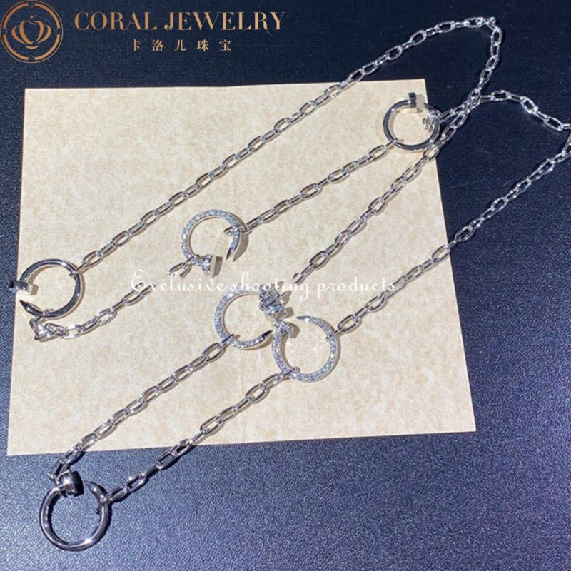 Cartier Juste Un Clou N7413400-1 White Gold Diamond Chain Necklace 6