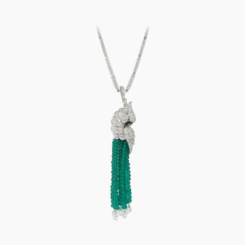 Cartier Les Oiseaux Libérés Necklace White Gold Diamond Beads Pendant 13CT HP700679 HP700678 HP700677 4