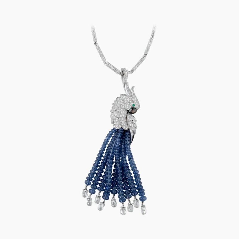 Cartier Les Oiseaux Libérés Necklace White Gold Diamond Beads Pendant 13CT HP700679 HP700678 HP700677 3