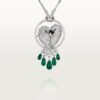 Cartier Les Oiseaux Libérés HP300100 Necklace White Gold Mother-of-pearl Sapphire Emerald Diamonds 2