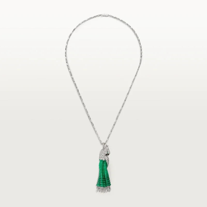 Cartier Les Oiseaux Libérés H3000008 Necklace White Gold Grey Mother-of Pearl Emeralds Diamonds 1