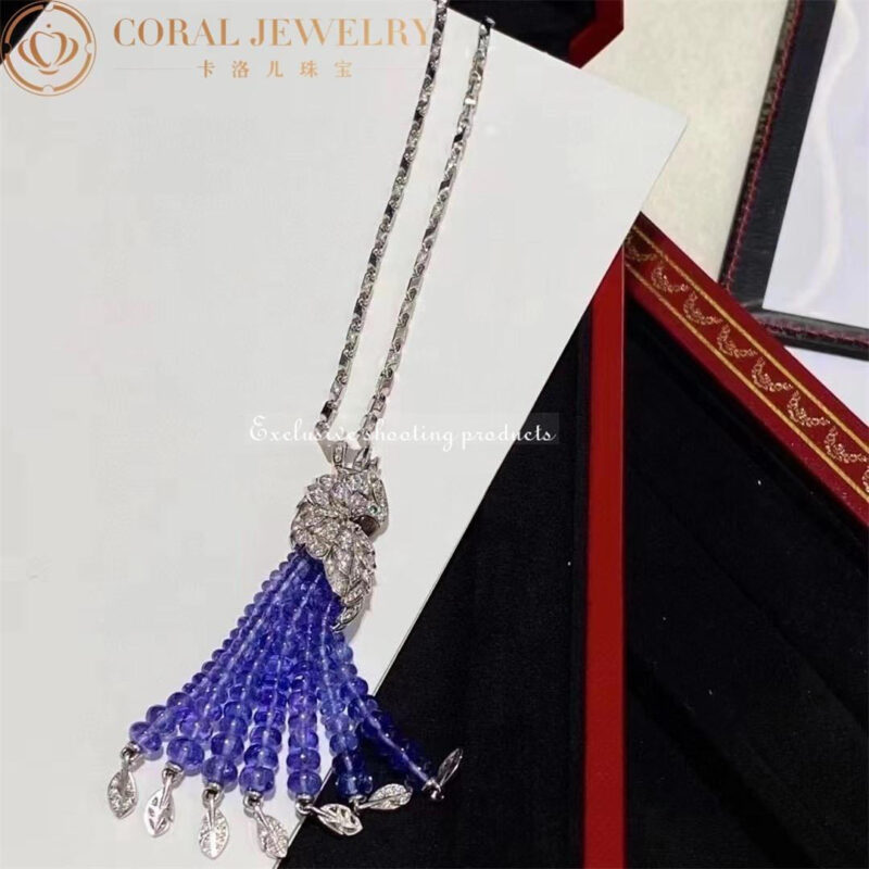 Cartier Les Oiseaux Libérés H3000004 Necklace White Gold Sapphire Diamond Parrot 5