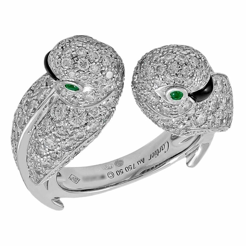 Cartier Les Oiseaux N4244800 Libérés Ring White Gold Diamond Love Birds Ring 5