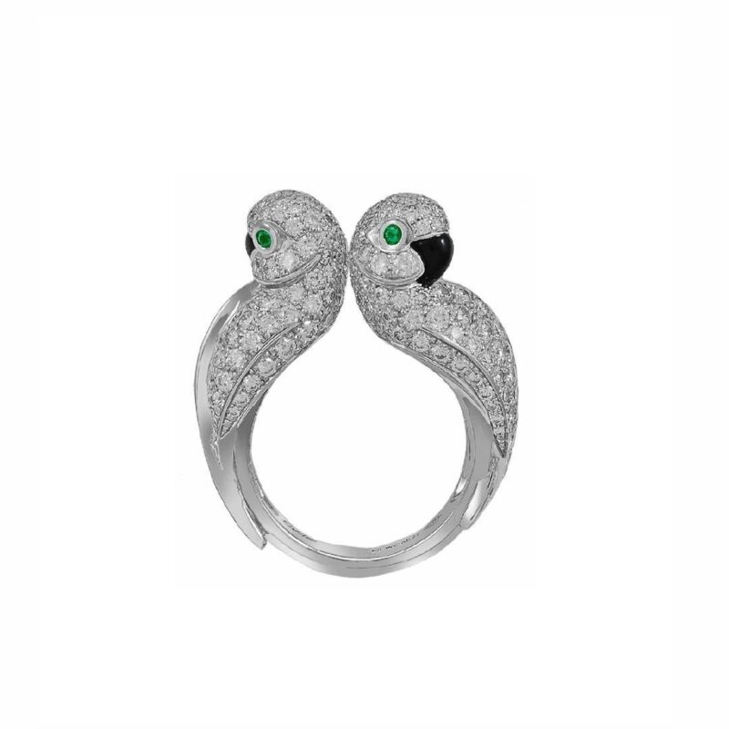 Cartier Les Oiseaux N4244800 Libérés Ring White Gold Diamond Love Birds Ring 1