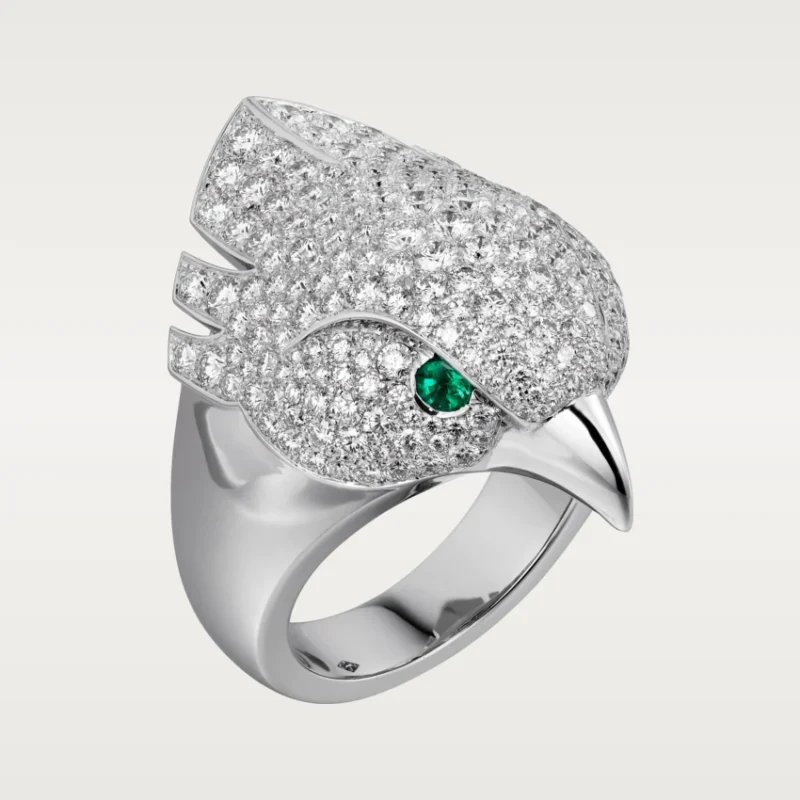 Cartier Les Oiseaux Libérés H4317000 Ring White Gold Emeralds diamonds 1