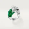 Cartier Les Oiseaux Libérés H4312148 Ring White Gold Grey Mother-of-pearl Emeralds diamonds 1