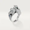 Cartier N4251300 Les Oiseaux Libérés Ring White Gold Sapphires Emerald Ceramic Onyx Diamonds 1