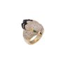 Cartier Les Oiseaux Libérés H4317100 Ring Yellow Gold Onyx Emeralds and Diamonds 1