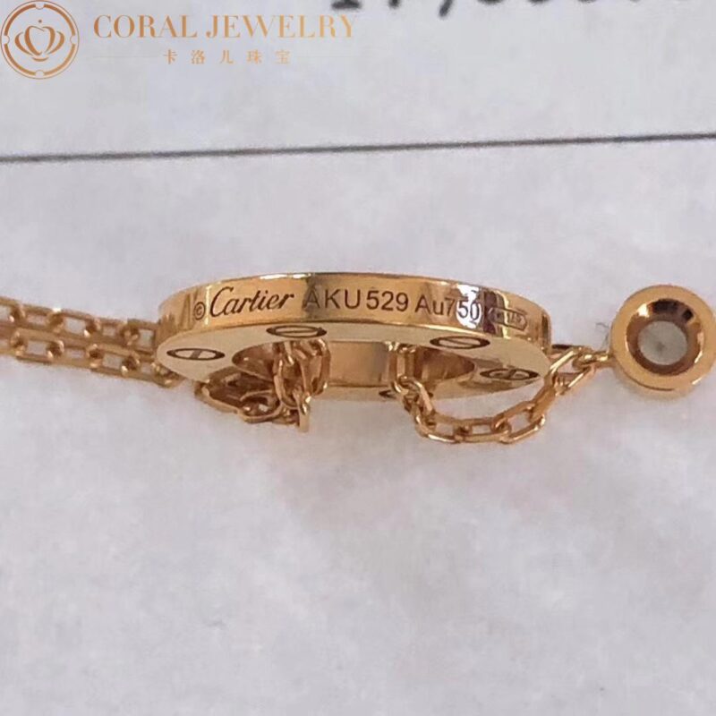 Cartier Love Necklace B7224509 2 Diamonds Rose Gold 7