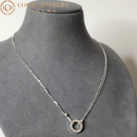 Cartier Love Necklace B7219400 2 Diamonds White Gold 12