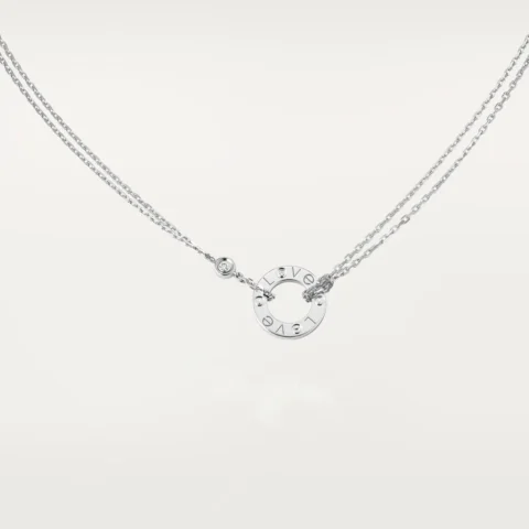 Cartier Love Necklace B7219400 2 Diamonds White Gold 2