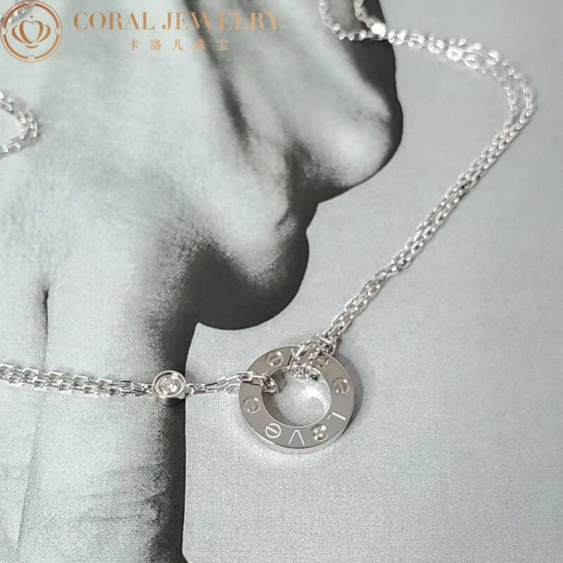 Cartier Love Necklace B7219400 2 Diamonds White Gold 4