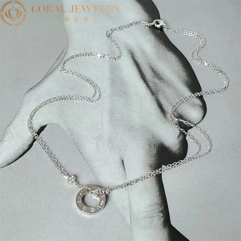 Cartier Love Necklace B7219400 2 Diamonds White Gold 3