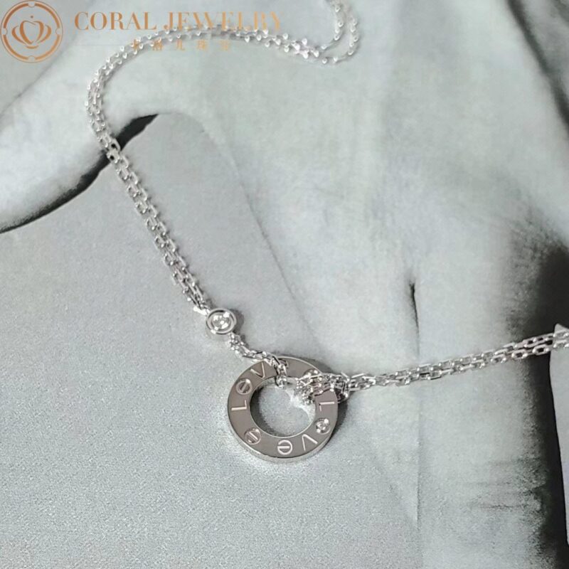 Cartier Love Necklace B7219400 2 Diamonds White Gold 2