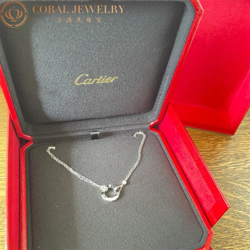 Cartier Love Necklace B7219400 2 Diamonds White Gold 10