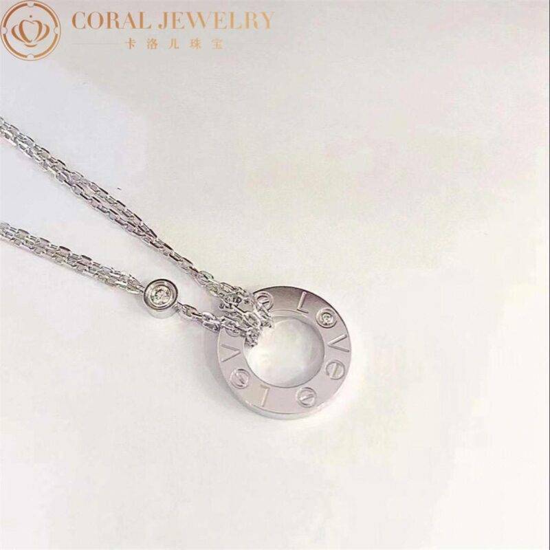 Cartier Love Necklace B7219400 2 Diamonds White Gold 8