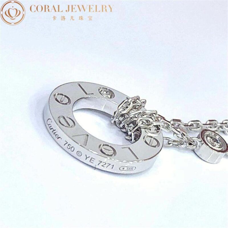 Cartier Love Necklace B7219400 2 Diamonds White Gold 7