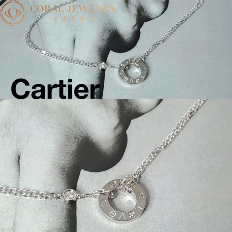 Cartier Love Necklace B7219400 2 Diamonds White Gold 6