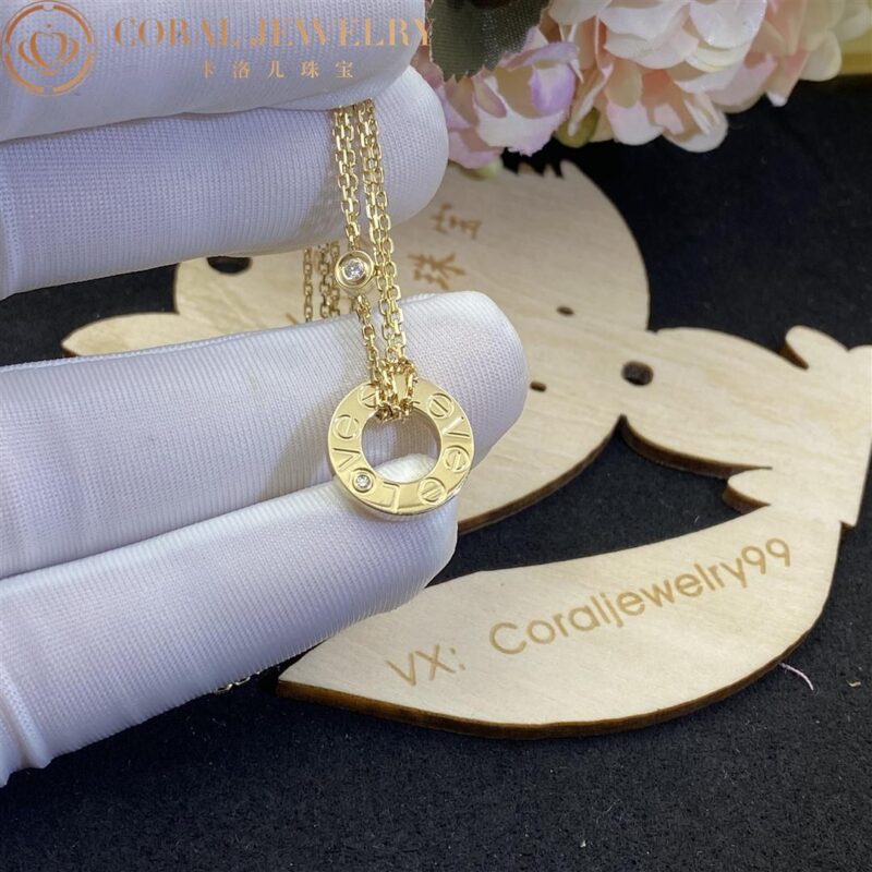 Cartier Love Necklace B7219500 2 Diamonds Yellow Gold 6