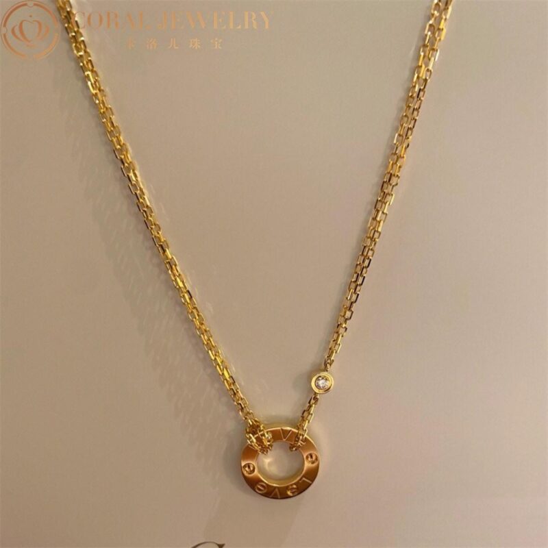 Cartier Love Necklace B7219500 2 Diamonds Yellow Gold 2