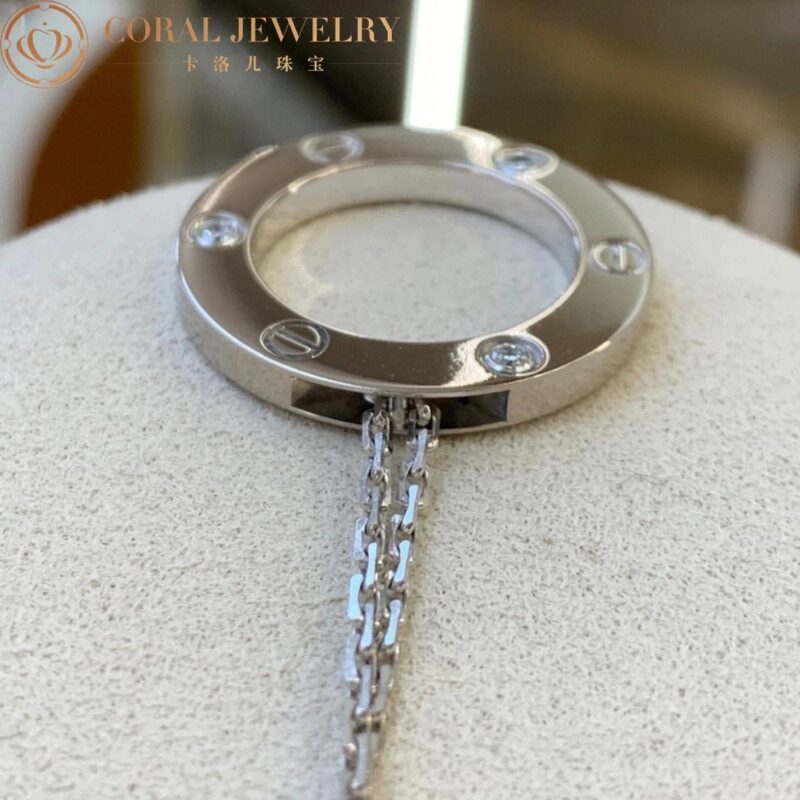 Cartier Love Necklace B7014600 3 Diamonds White Gold 3