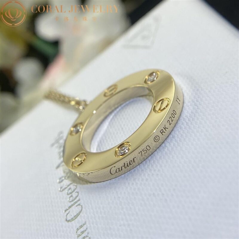 Cartier Love Necklace B7014500 3 Diamonds Yellow Gold 5