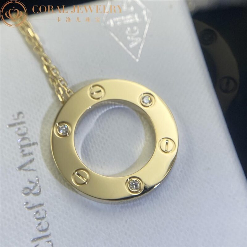 Cartier Love Necklace B7014500 3 Diamonds Yellow Gold 6