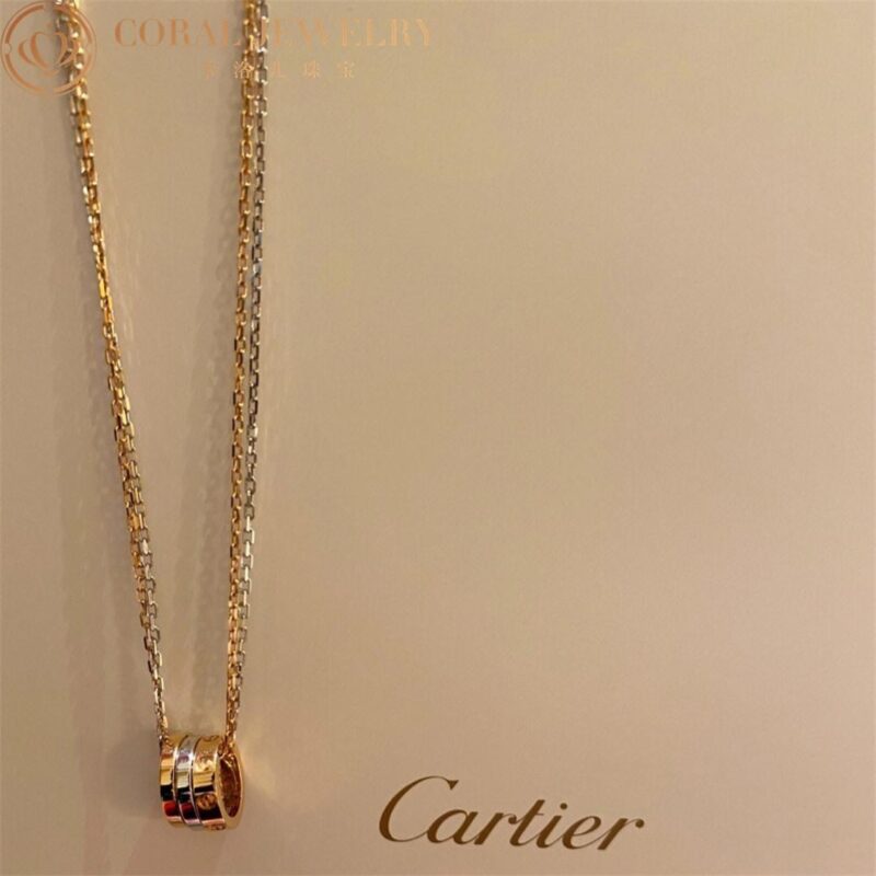 Cartier Love Necklace B7219700 6 Diamonds Rose Gold White Gold Diamonds 6