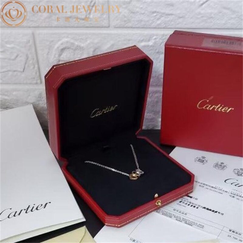 Cartier Love Necklace B7219700 6 Diamonds Rose Gold White Gold Diamonds 4