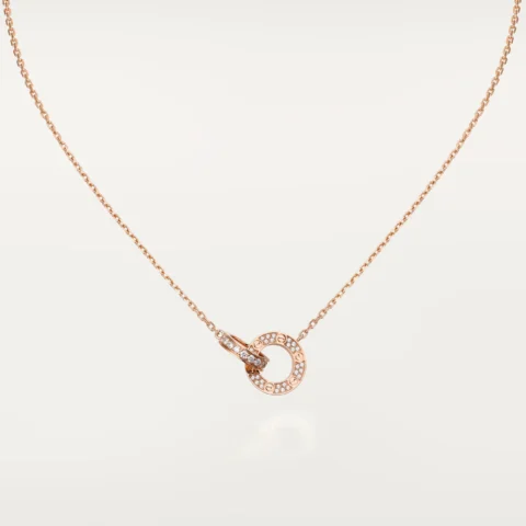 Cartier Love Necklace B7224528 Diamond-paved 18K Rose Gold 1