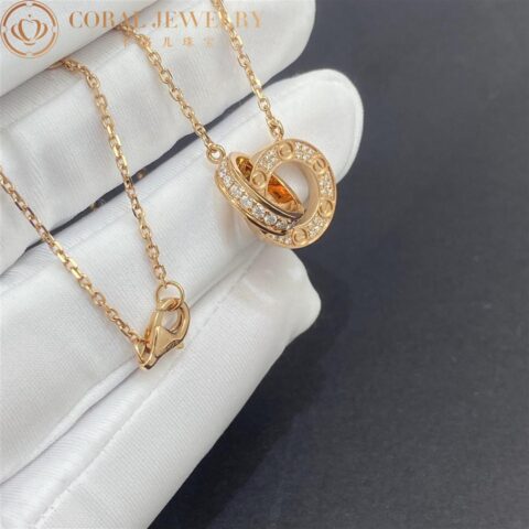 Cartier Love Necklace B7224528 Diamond-paved 18K Rose Gold 7