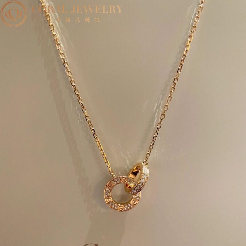 Cartier Love Necklace B7224528 Diamond-paved 18K Rose Gold 5